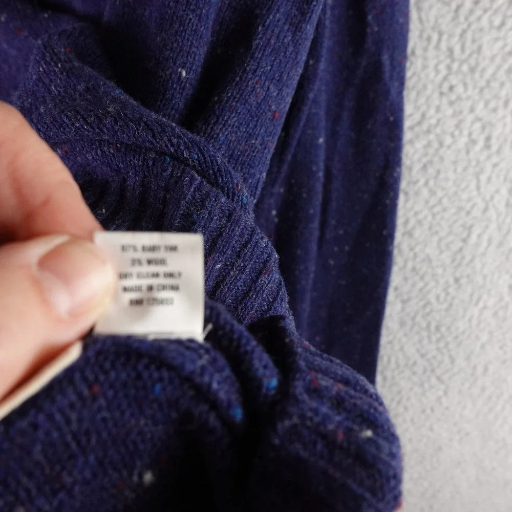 Taylor Stitch Mens Blue Donegal Baby Yak Wool Crewneck Sweater‎ Elbow Patches